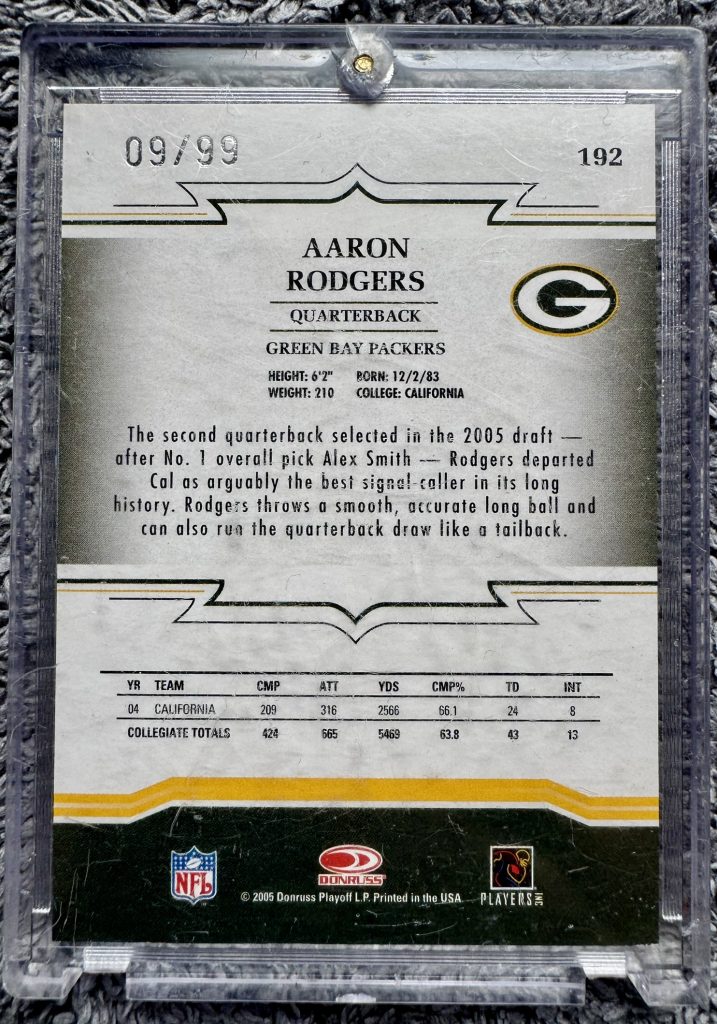 2005 Donruss Throwback Threads Aaron Rodgers RC